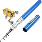 Mini Portable Pocket Fish Rod Pen Aluminum Alloy Fishing Rod Pole Reel Combos…