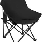 Folding Camping Chair, Portable Outdoor Backpacking Chair for Fishing, Hiking, Picnic, Camping, Beach, Lawn, Concert, Ultralight Compact Camping Chair with Carry Bag, 23"D x 14.2"W x 14.2"H (Black)
