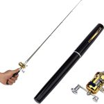 Pocket Size Fishing Rod - Pen Fishing Pole and Reel Combo, Portable Telescopic Small Fishing Pole Mini Fishing Rod, Micro Collapsible Fishing Rod and Reel Combo Travel Fishing Kits