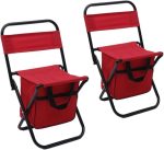 2 Pcs Fishing Chair with Storage Bag Portable Foldable Camping Chair Compact Fishing Stool Hunting Chair Outdoor Backrest Stool for Camping Hunting Fishing Hiking