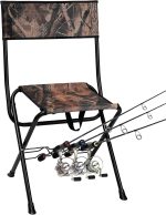 Padded Folding Fishing Chair with Rod Holder for Adults Upgraded Seat Size Outdoor Hunting Picnic Travel Camping Chairs Foldable Portable Ice Fishing Stool for Lawn Patio Garden Beach Hiking
