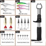 101  Fishing Lure Kit with Fish Lip Gripper Fish Controller Hard and Soft Lures Hooks Jig Heads Weights and Accessories Complete Fishing Gear Set for Freshwater and Saltwater Ideal Gift for Men - Image 2