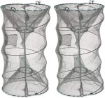 Fishing Bait Trap,2 Packs Crab Trap Minnow Trap Crawfish Trap Lobster Shrimp Collapsible Cast Net Fishing Nets Portable Folded Fishing Accessories,12.6X20.1inches