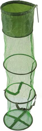 Collapsible Fishing Net Cage, Fishing Cage Basket,Portable Scratch Prevention Floating Wire Fishing Basket for Fishing Accessories