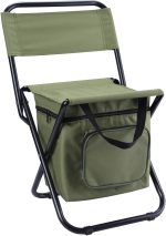 Fishing Chair with Cooler Bag Compact Fishing Stool Foldable Camping Chair