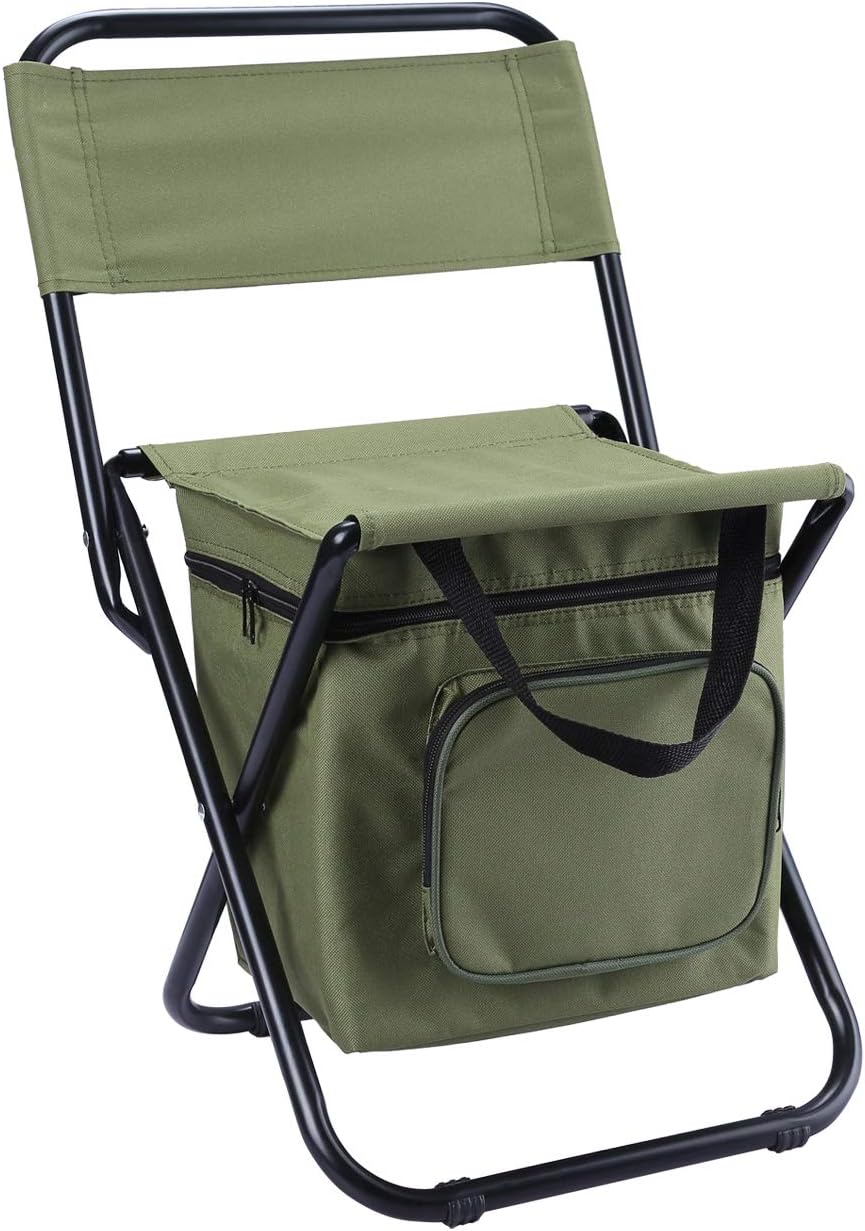 71SaKlJ8-ZL._AC_SL1500_.jpg Fishing Chair with Cooler Bag Compact Fishing Stool Foldable Camping Chair - Image 1