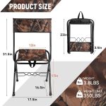 Padded Folding Fishing Chair with Rod Holder for Adults Upgraded Seat Size Outdoor Hunting Picnic Travel Camping Chairs Foldable Portable Ice Fishing Stool for Lawn Patio Garden Beach Hiking - Image 2