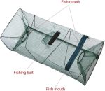 Portable Bait Traps Fishing Nets Foldable Easy Use Hand Casting Bait Traps Cage Baits Cast Mesh Trap for Fishes Shrimp Minnow Crayfish Crab Crawdad Fishing Gear, Fishing Bait Traps Fishing Nets - Image 2