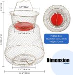 Floatable Galvanized Steel Wire Fish Baskets, Collapsible Floatable Wire Fish Baskets,Portable Fishing Basket Fishing Net Cage (1) - Image 2