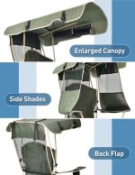 Beach Chair with Canopy Shade, Folding Camping Chair with Canopy with Cup Holder, Side Pocket for Camp, Beach, Tailgates, Fishing - Support 330 LBS - Image 2