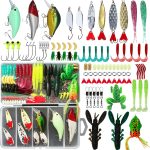 Fishing Lures Kit, Spoon Lures, Soft Plastic Wo, Frog Lures, Bait Tackle Kit for Bass, Trout, Salmon for Freshwater and Saltwater