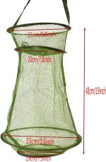 Foldable Fish Cage/Fishing Net/Fish Basket/Fish Pocket Shrimp Basket for Bait Crayfish Fish Crab Fish Shrimp,Foldable Fishing Mesh Trap - Image 2