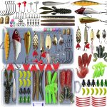 Fishing Lures Kit Set, Baits Tackle Including ,  Lures, Spinnerbaits, Wo, Jigs, Hooks, Tackle Box and More Fishing Gear Lures for Bass Trout