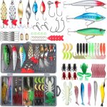 Fishing Lures Set Fish Lure kit for Bass Trout Salmon Freshwater Fish Tackle kit Including Plastic Shrimp Worm Bait Spoon Grasshopper  Jigs Hooks Fishing Gear and Equipment